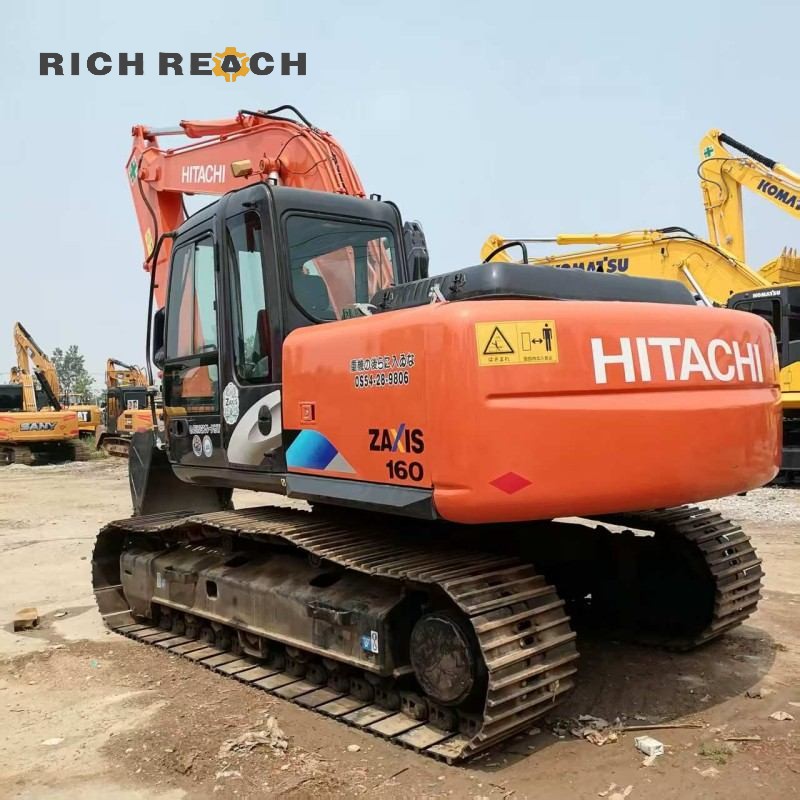 Track shoe details of a 2023 Hitachi ZX160 excavator, low hours, priced at $29,300